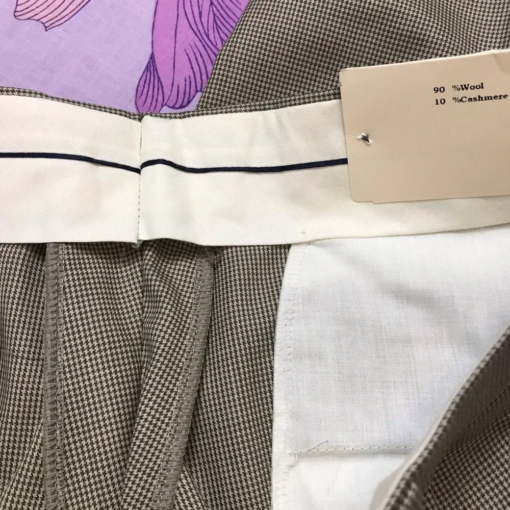 NWT Ralph Lauren Men’s Wool Trouser Pleated front Tan/Ivory suit pants